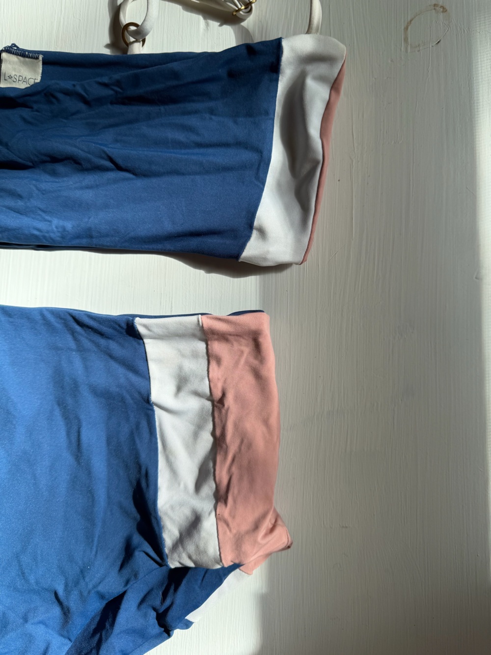 l*space Colorblock Bikini Set - Blue, Pink & White - Picture 2 of 6